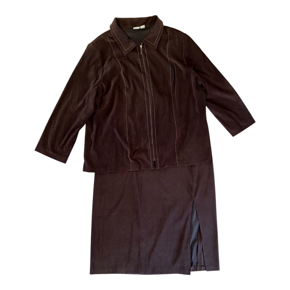 Giorgio Fiorelli Plus Collection Women's 2-Piece Skirt Set, Brown, Size 24W